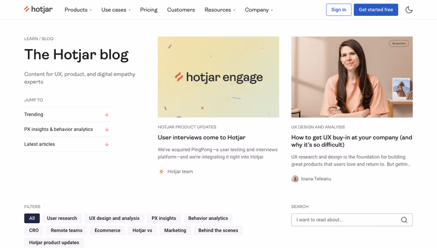 Hotjar Blog Feed