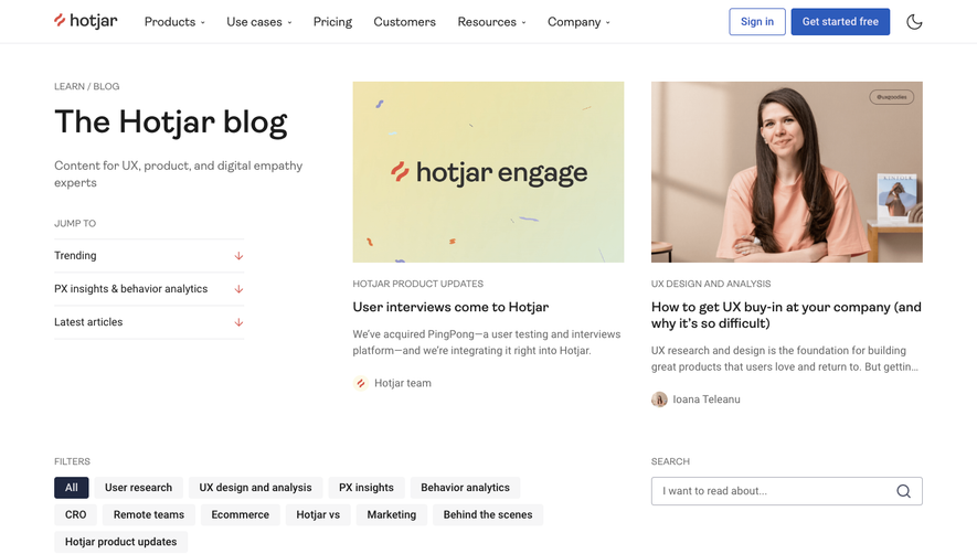 Hotjar Blog Feed