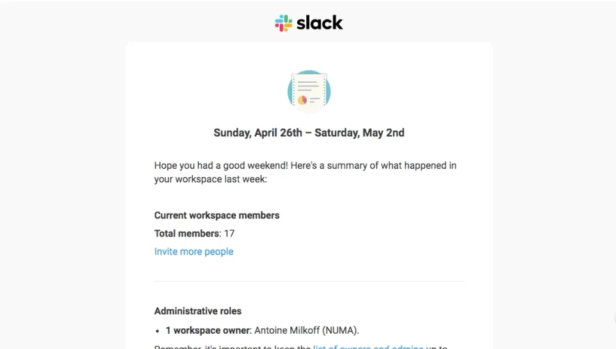 Slack Weekly Summary