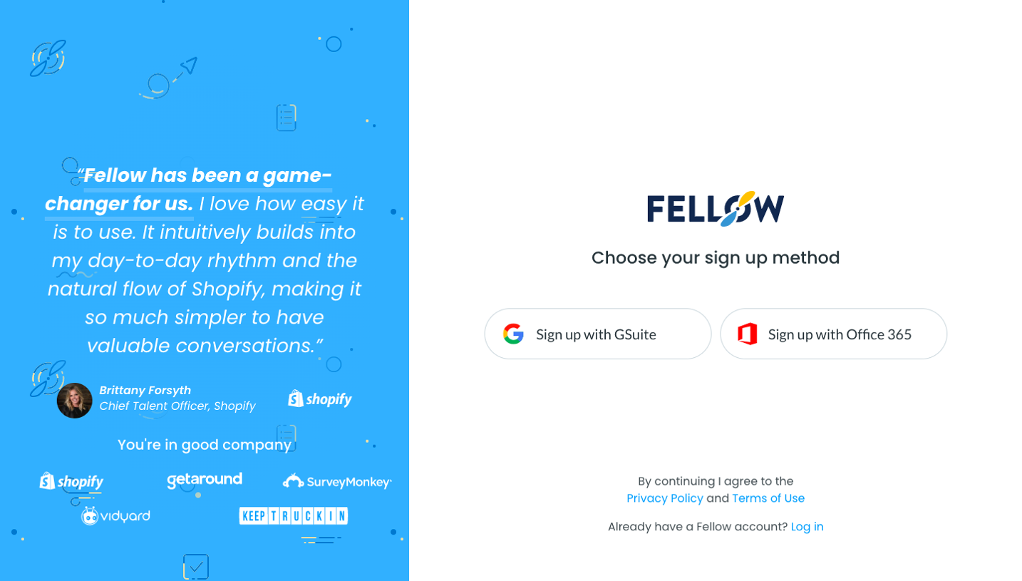 Fellow Signup Page