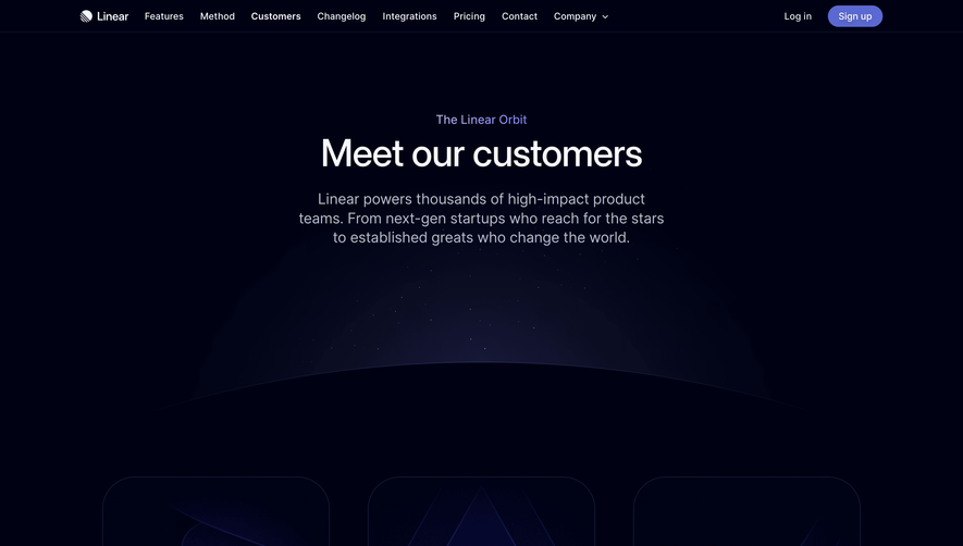 Linear Customers Page