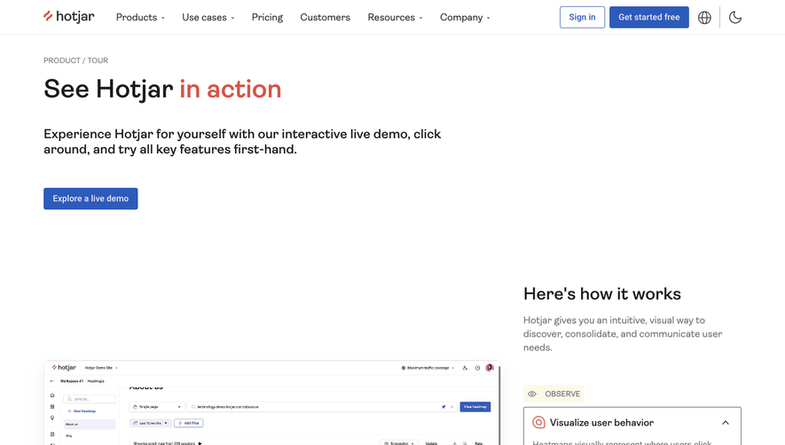 Hotjar Features Page