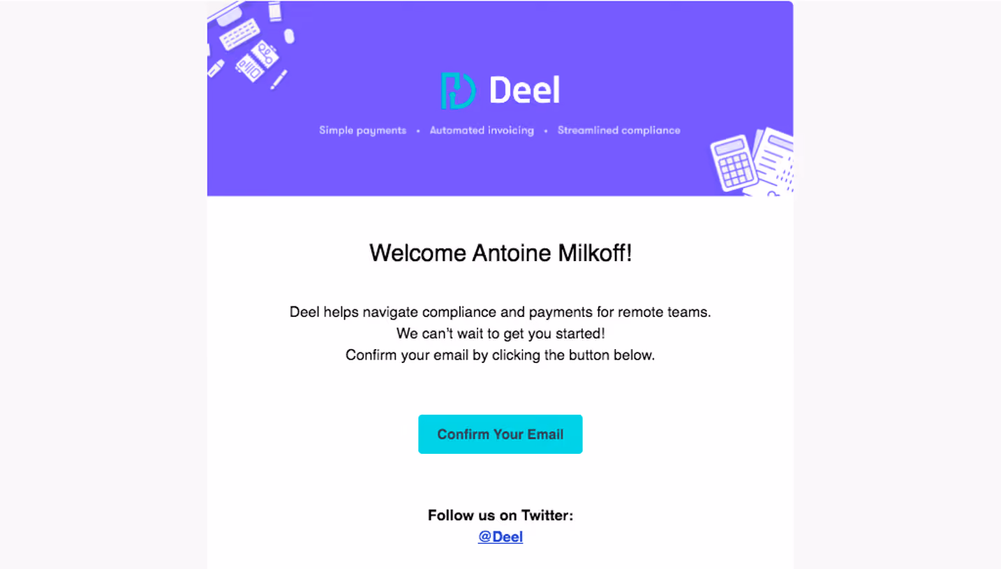 Deel Sign Up Flow