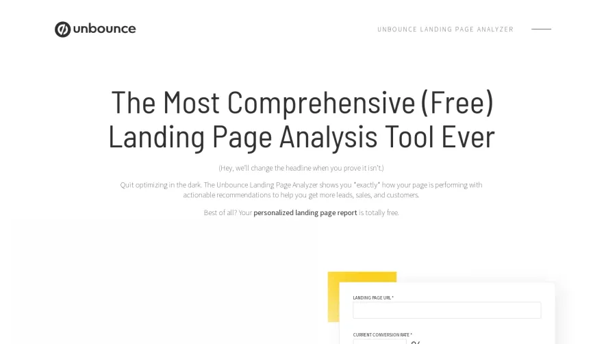 Unbounce Landing Page Analyzer