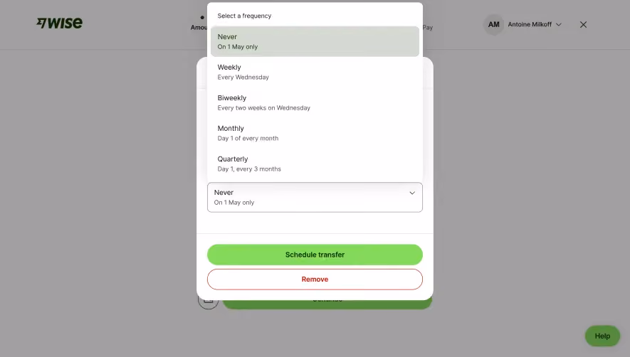 Wise Select Transfer Frequency