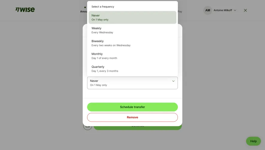Wise Select Transfer Frequency