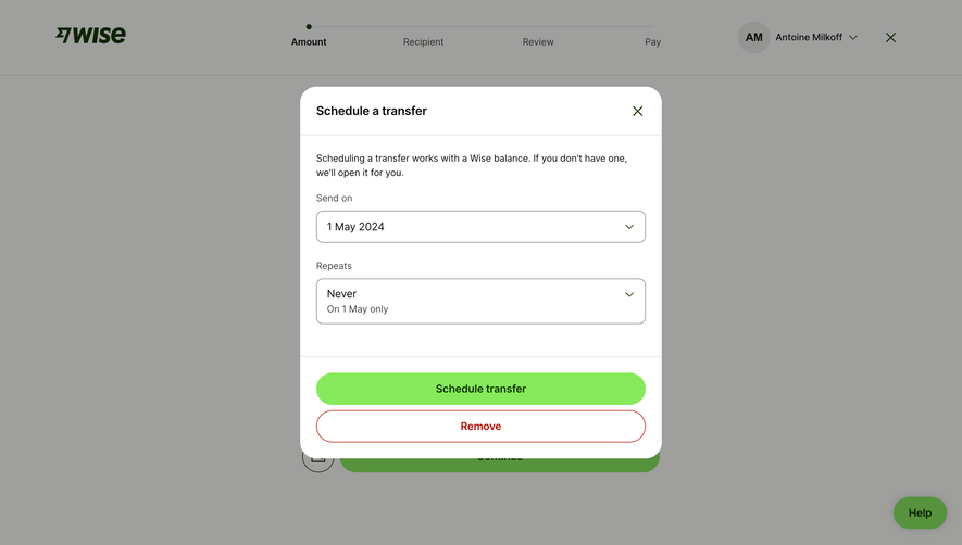 Wise Schedule A Transfer