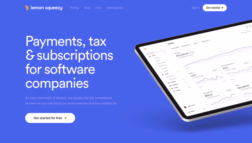 Lemon Squeezy Landing Page