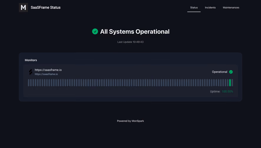 MonSpark Status Page