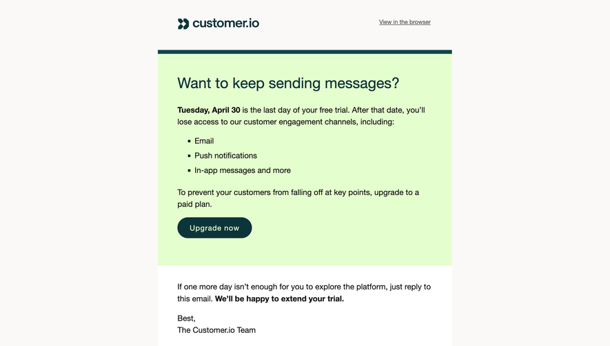 Customer.io Free Trial Email 2