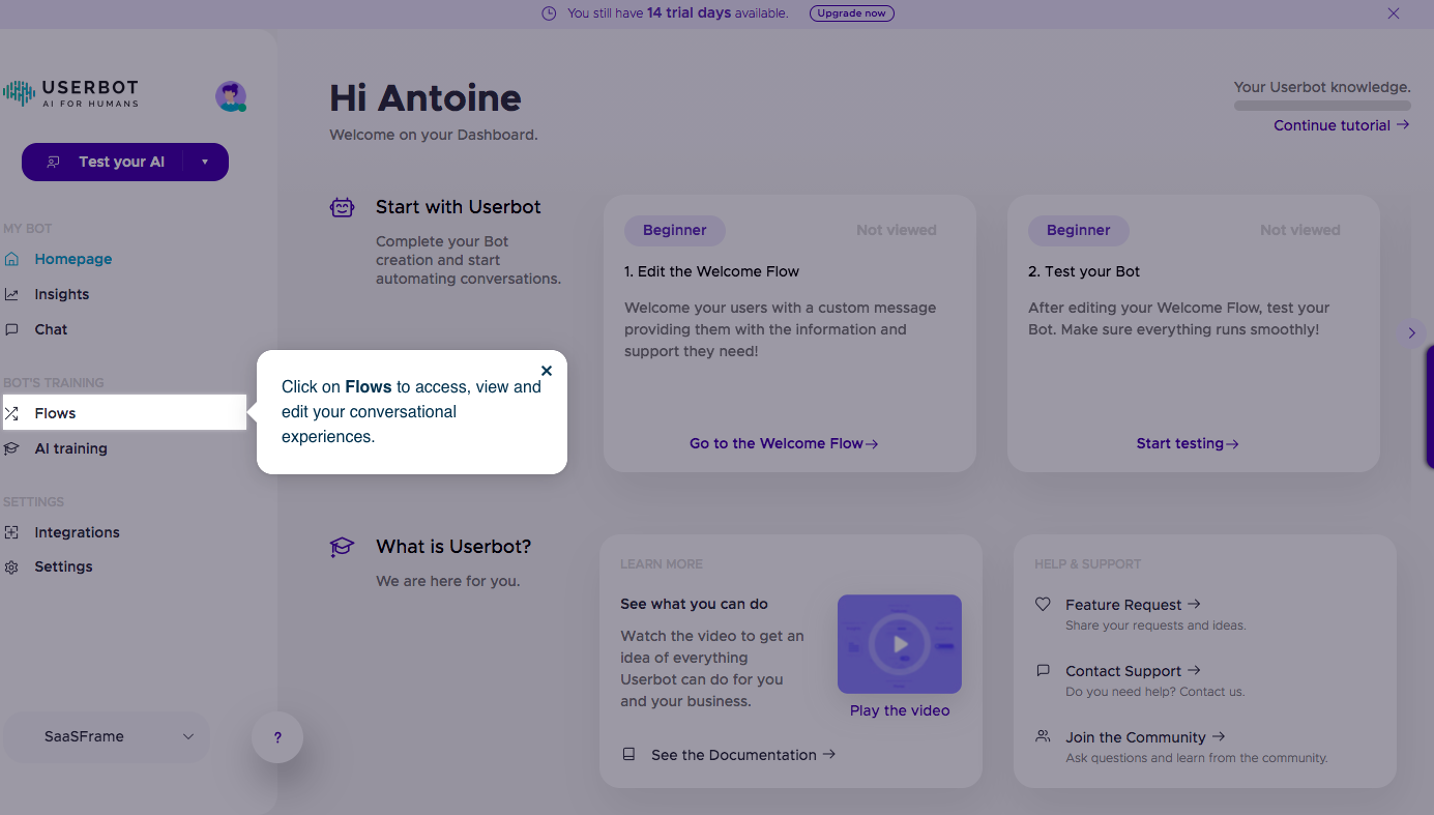 Userbot Product Tour