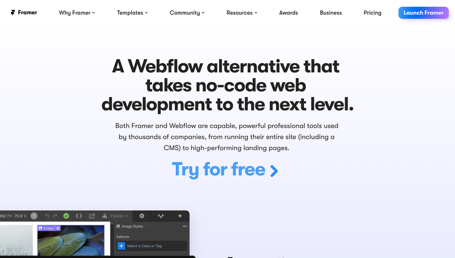 Framer Comparison Page