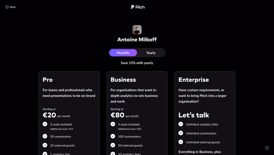 Pitch Plans