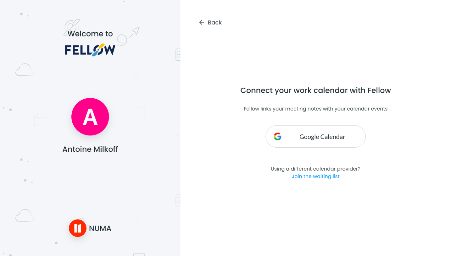 Fellow Sign Up Flow