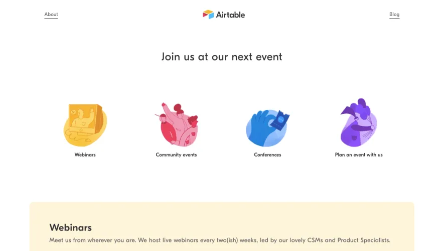 Airtable Events Page