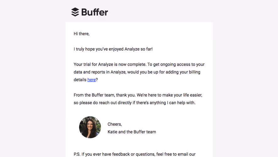 Buffer Free Trial Emails