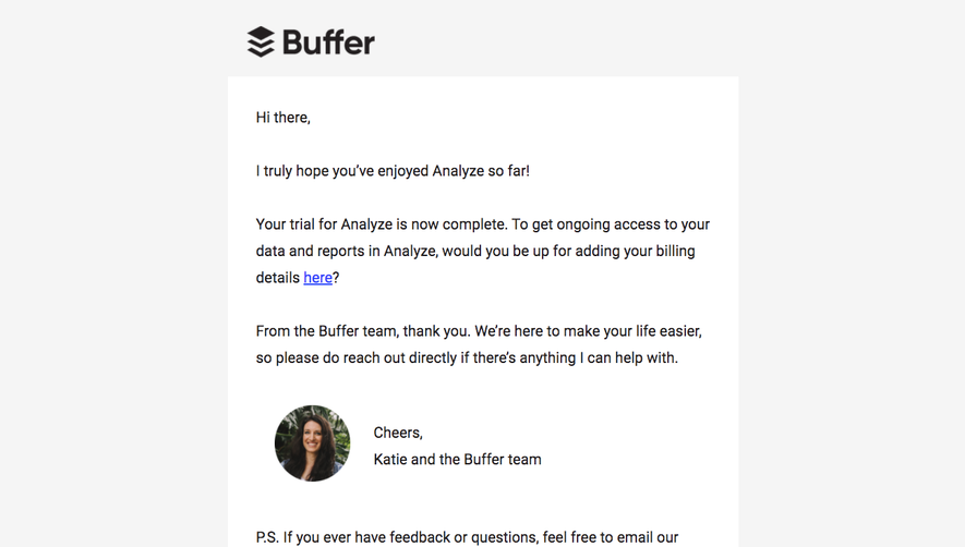 Buffer Free Trial Emails