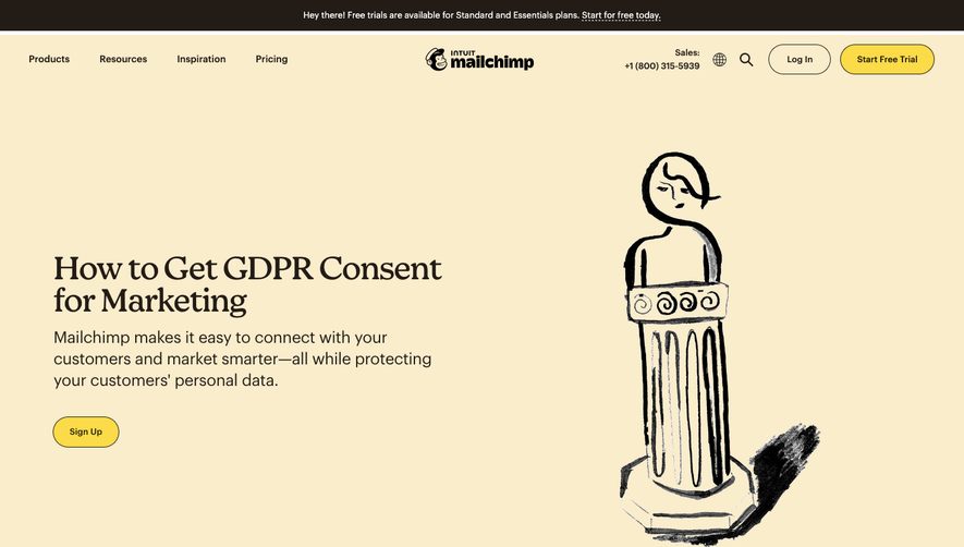 Mailchimp GDPR Compliance Page