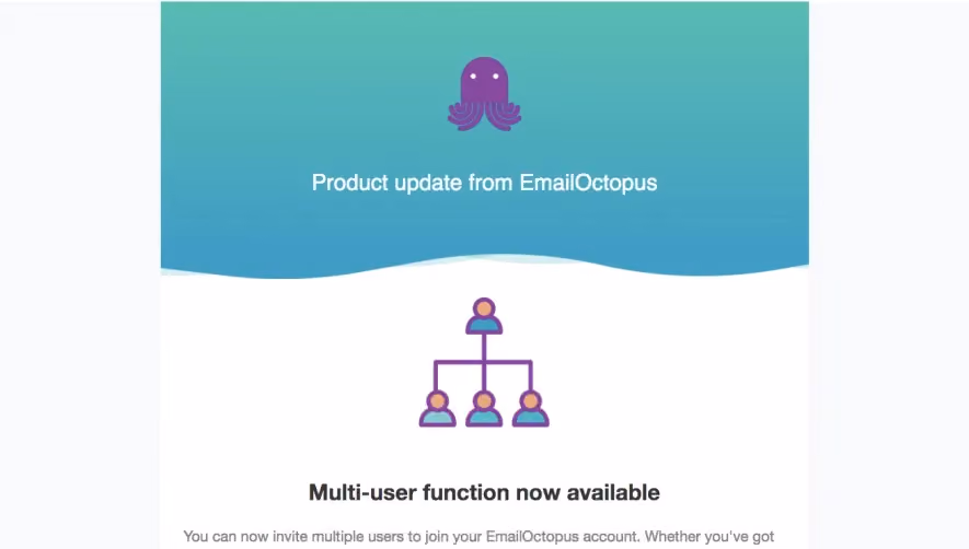 EmailOctopus Product Update Emails