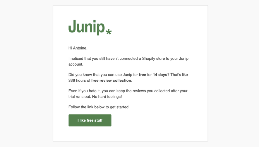 Junip Activation Emails