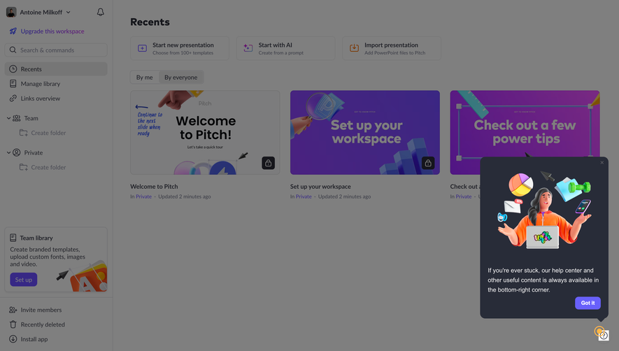 Pitch Product Tour