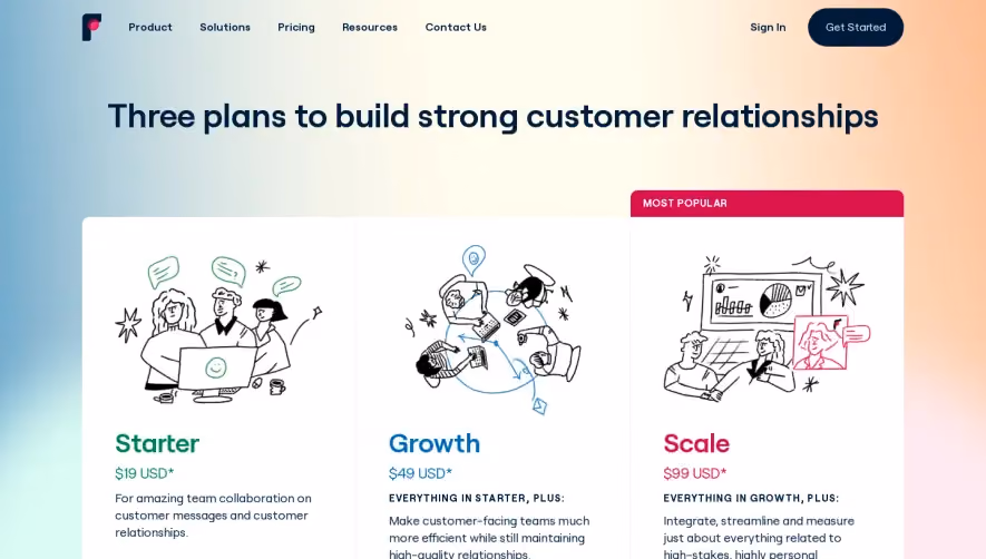 Front Pricing Page