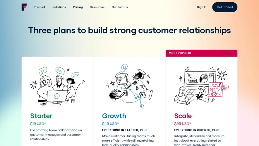 Front Pricing Page