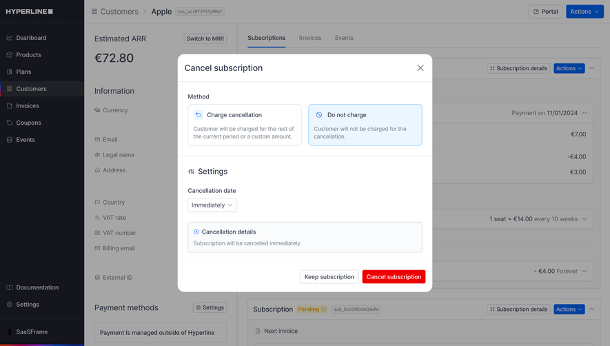Hyperline Cancel Subscription