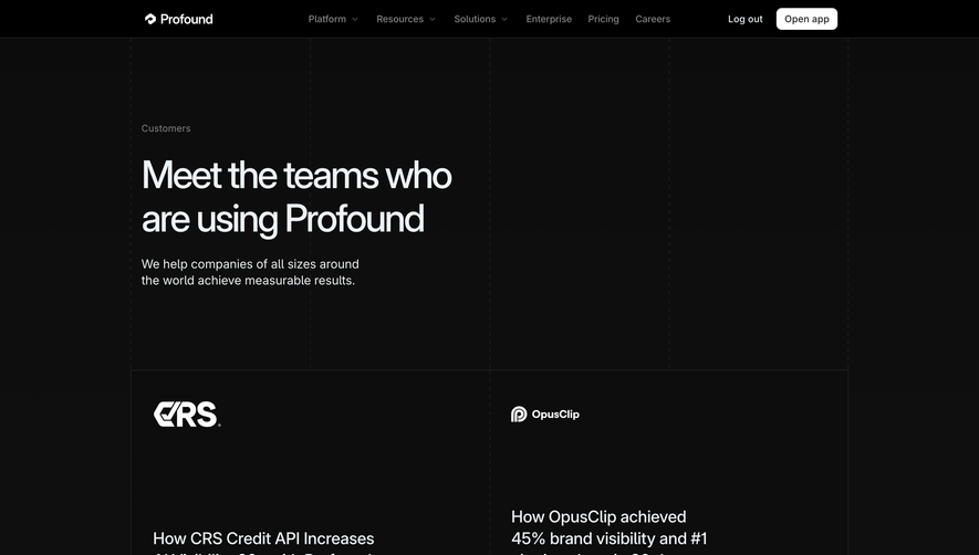 Profound Customers Page