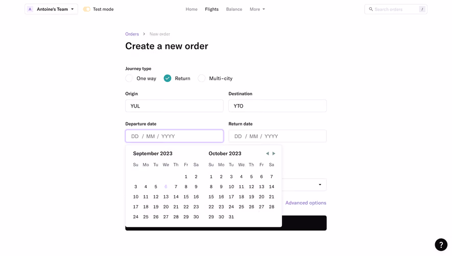 Duffel Create An Order