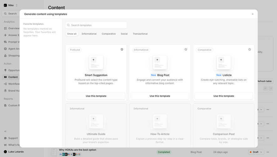 Profound Content Templates