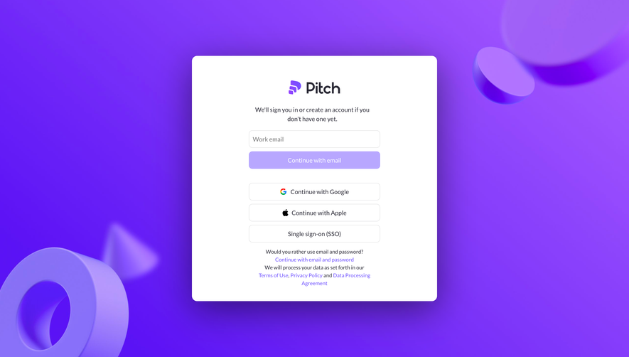 Pitch Login