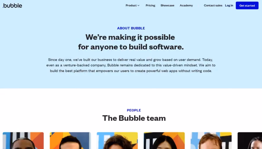 Bubble About Page