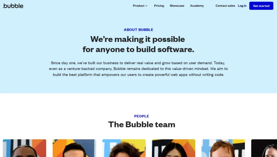 Bubble About Page