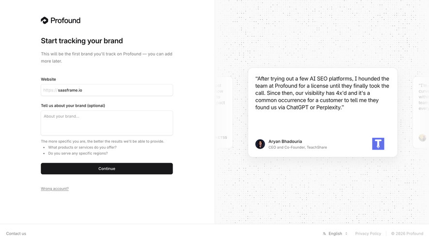Profound Add Company Details