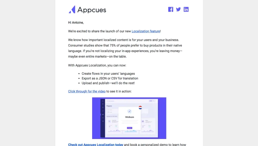 Appcues New Features Emails
