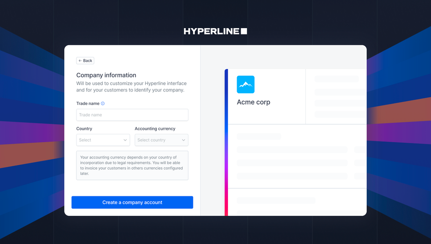 Hyperline Company Setup