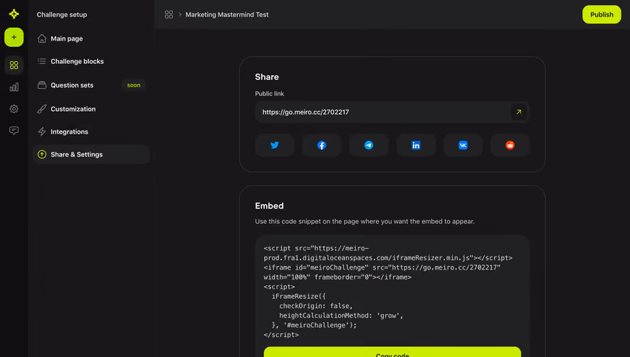 Meiro Sharing Setup