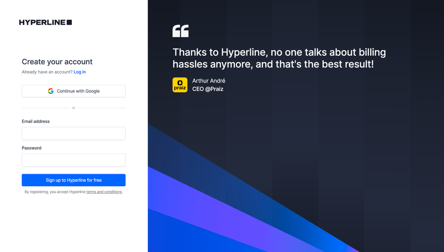 Hyperline Signup