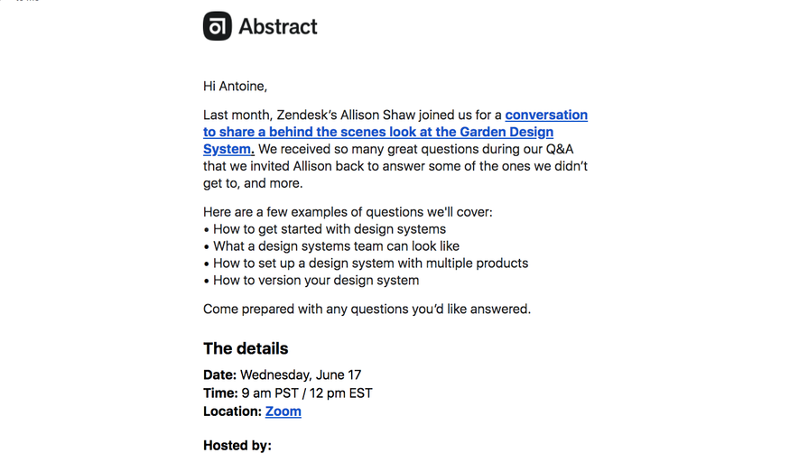 Abstract Webinar Emails