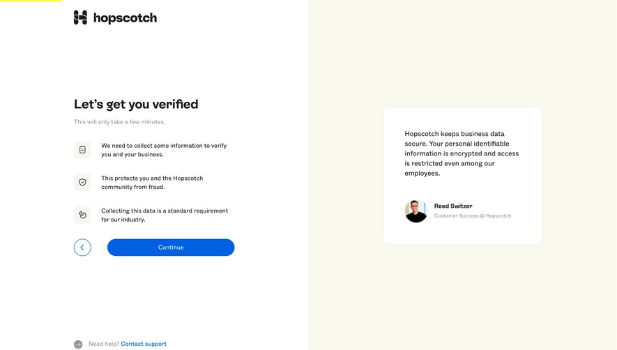 Hopscotch Account Setup