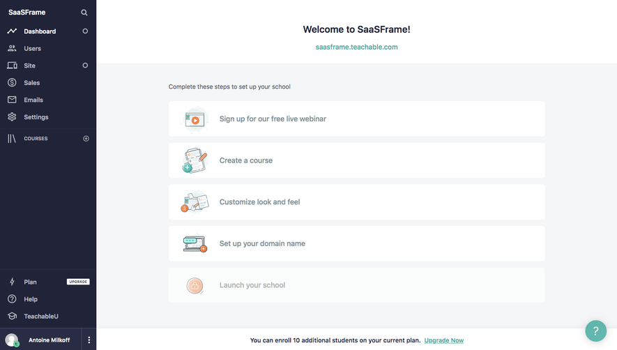 Teachable Sign Up Flow