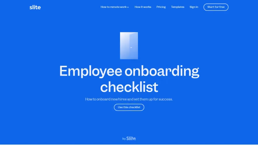 Slite Employee Onboarding Checklist