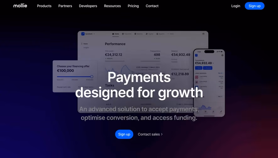 Mollie Payments Landing Page