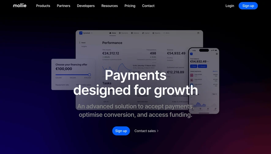 Mollie Payments Landing Page