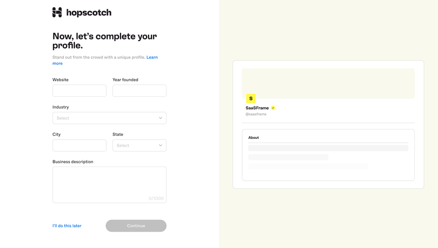 Hopscotch Account Setup
