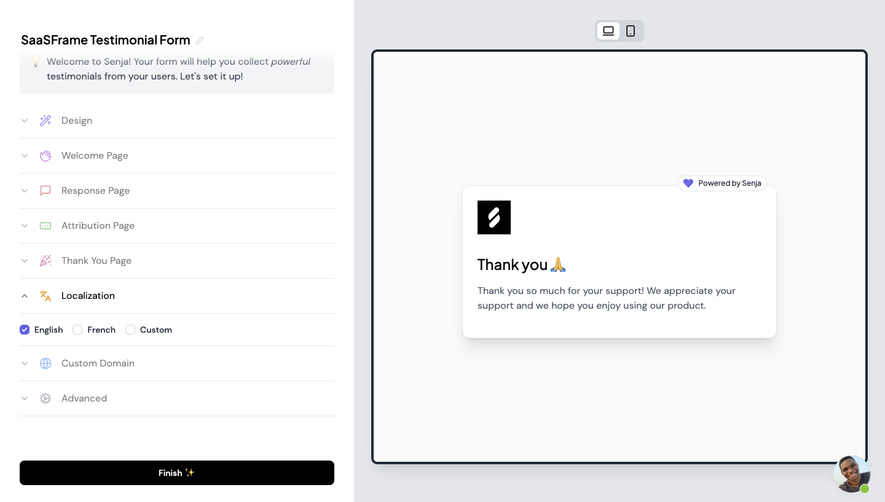 Senja User Onboarding