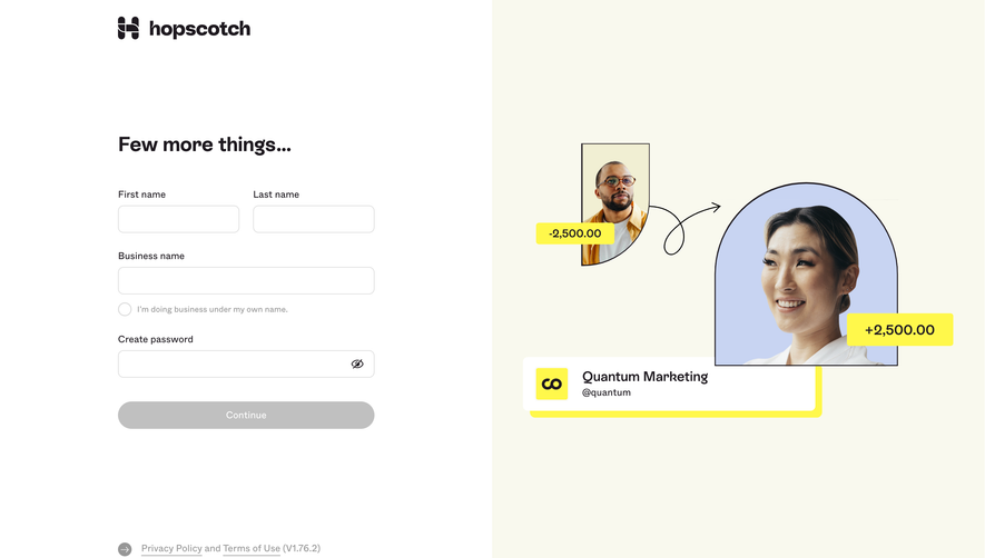 Hopscotch Account Setup