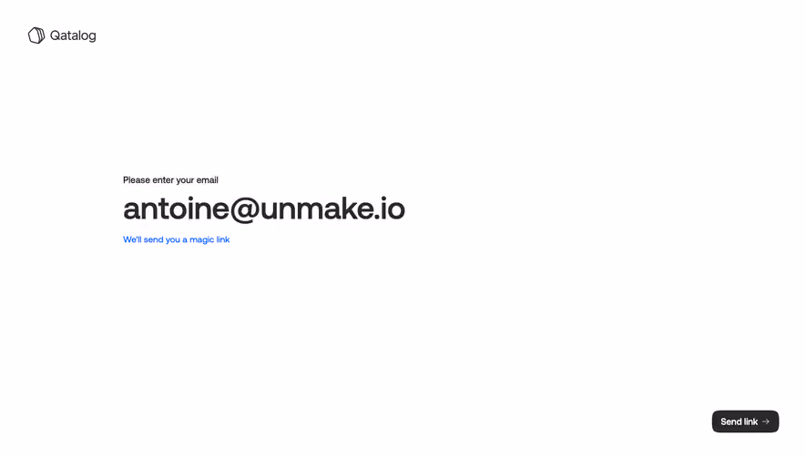 Qatalog Enter Email Address
