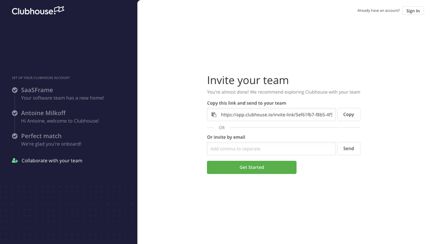 Shortcut Invite Team Members